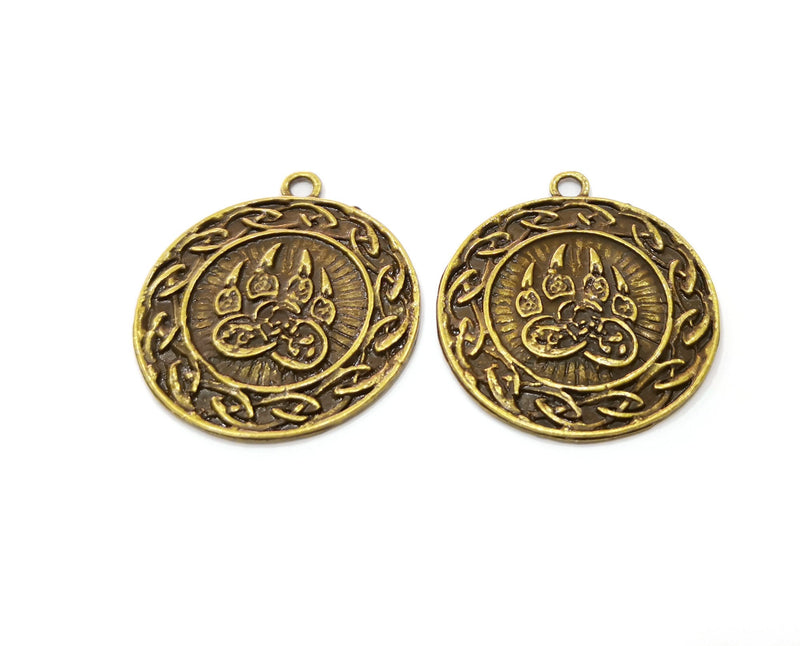 2 Claw Charms Antique Bronze Plated Charms (37x34mm)  G19230
