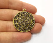 2 Claw Charms Antique Bronze Plated Charms (37x34mm)  G19230
