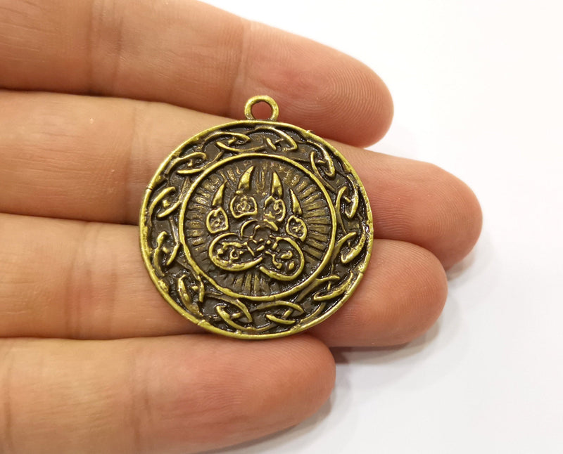 2 Claw Charms Antique Bronze Plated Charms (37x34mm)  G19230