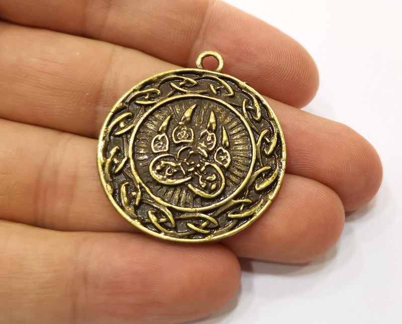 2 Claw Charms Antique Bronze Plated Charms (37x34mm)  G19230