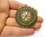 Sun Charms Antique Bronze Plated Charms (55x49mm)  G19233