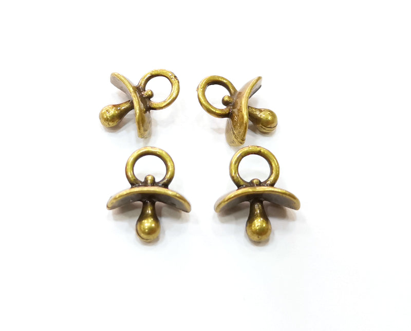 10 Pacifier Charms Antique Bronze Plated Charms (16x14mm)  G19236