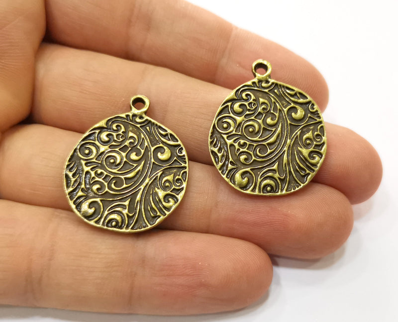 2 Antique Bronze Charms Antique Bronze Plated Charms (30x25mm)  G19238