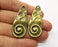 2 Spiral Charms Antique Bronze Plated Charms (48x20mm) G19242