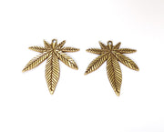 2 Leaf Charms Antique Bronze Plated Charms (38x32mm) G19639