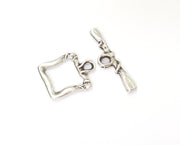 Silver Toggle Clasps 4 sets Antique Silver Plated Toggle Clasp Findings 21x17mm+30x8mm  G19642
