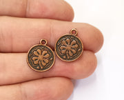 10 Clover Charms Antique Copper Plated Charms (18x15mm)  G19647