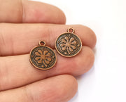 10 Clover Charms Antique Copper Plated Charms (18x15mm)  G19647