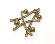 2 Antique Bronze Charms Antique Bronze Plated Charms (53x41mm)  G19250