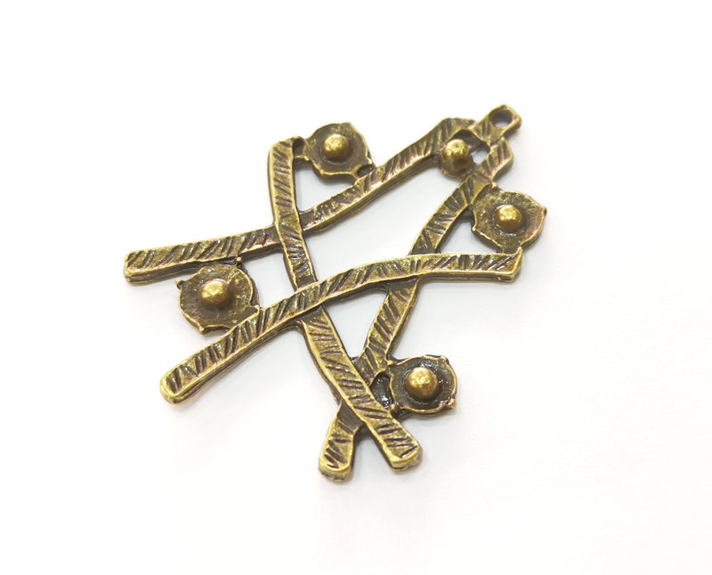 2 Antique Bronze Charms Antique Bronze Plated Charms (53x41mm)  G19250