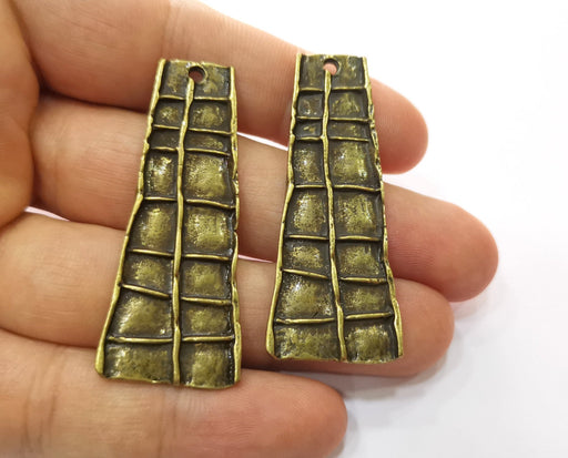 2 Antique Bronze Charms Antique Bronze Plated Charms (53x21mm) G19251