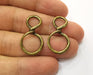 6 Eight Shape Charms Antique Bronze Plated Charms (30x17mm)  G19263