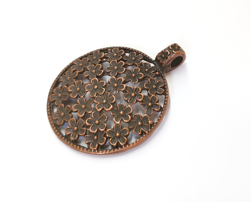 Flower Pendant Antique Copper Plated Pendant (54x42mm)  G19669