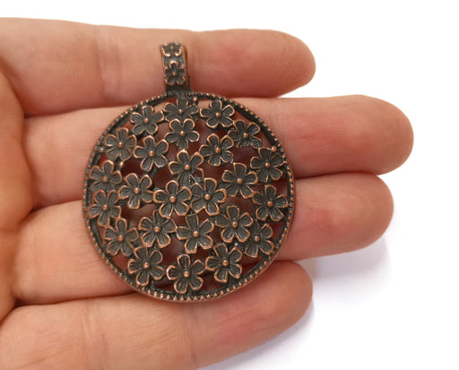 Flower Pendant Antique Copper Plated Pendant (54x42mm)  G19669