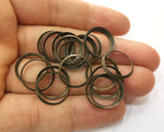 20 Circle Connector Findings Antique Bronze Connector Antique Bronze Plated Metal  (17mm) G19271