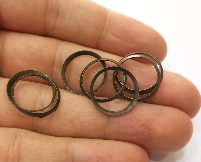 20 Circle Connector Findings Antique Bronze Connector Antique Bronze Plated Metal  (17mm) G19271