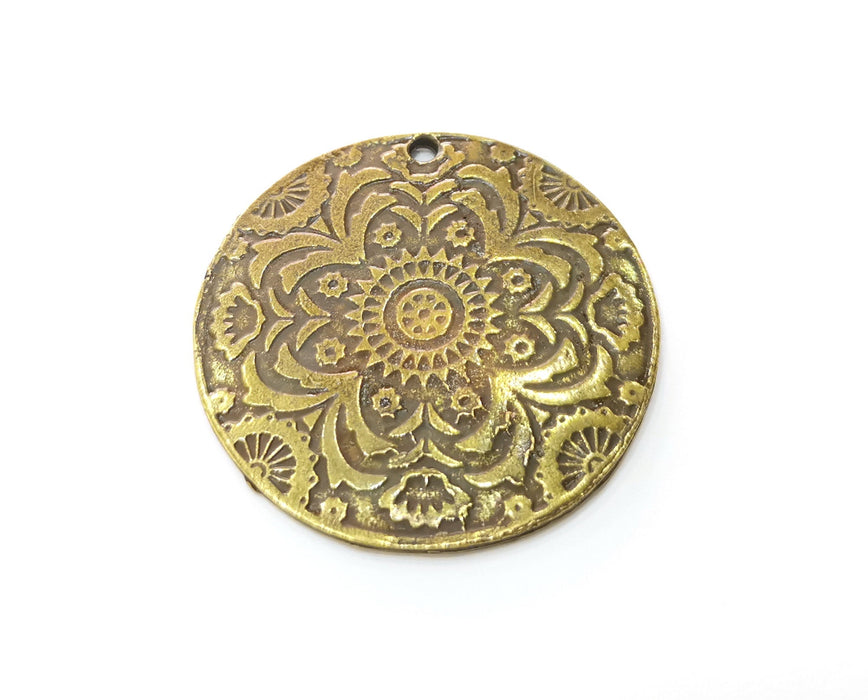 Antique Bronze Tribal Pendant Ethnic Pendant  Medallion Pendant   (44mm) G19273