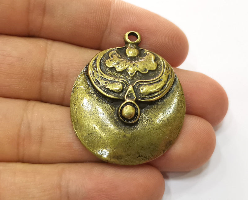 2 Antique Bronze Charms Antique Bronze Plated Charms (39x32mm) G19272