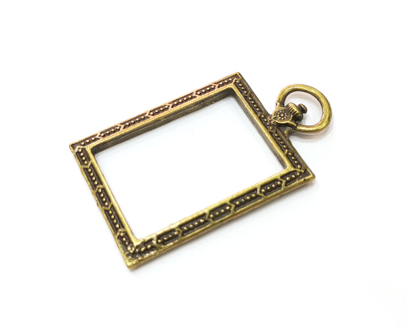 2 Antique Bronze Frame Charms Antique Bronze Plated Charms (52x30mm) G19274