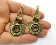 2 Antique Bronze Charms Antique Bronze Plated Charms (56x28mm) G19281