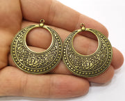 2 Antique Bronze Charms Antique Bronze Plated Charms  (42x38mm)  G19282