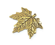 2 Leaf Charms Antique Bronze Plated Charms (43x46mm) G19287
