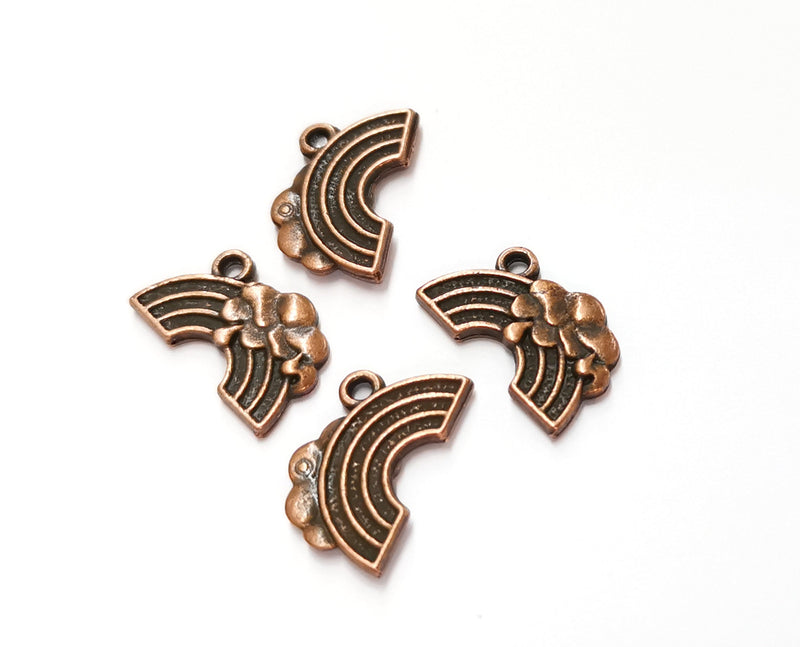 6 Rainbow Charms Antique Copper Plated Charms (12x19mm) G19684