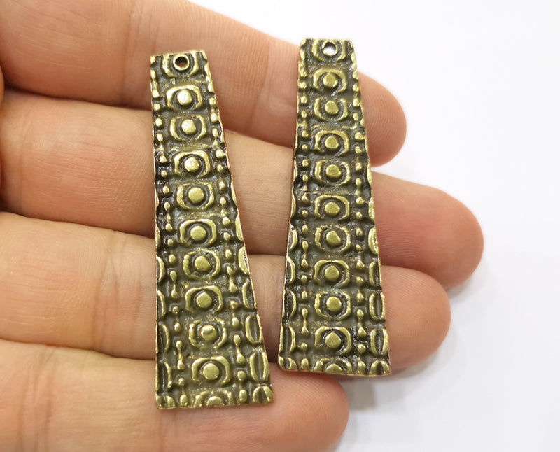 2 Antique Bronze Charm Antique Bronze Plated Charm (55x16mm) G19292