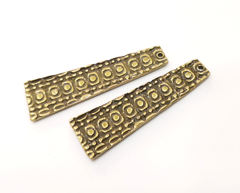 2 Antique Bronze Charm Antique Bronze Plated Charm (55x16mm) G19292