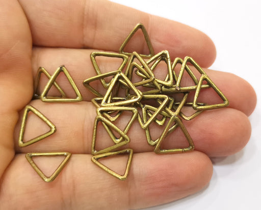 20 Triangle Charm Antique Bronze Plated Charms (12x13mm) G19297