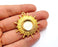 Sun Charms Blank Bezel Resin Bezel Mosaic Mountings Gold Plated Charms (43x39mm)( 16 mm Bezel Inner Size)  G19698