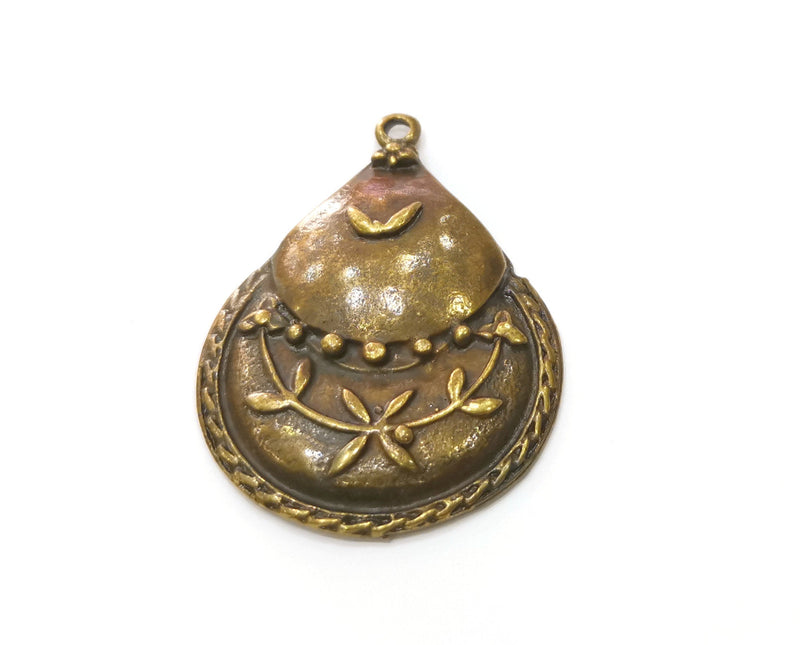 2 Antique Bronze Charm Antique Bronze Plated Charm (46x35mm) G19307