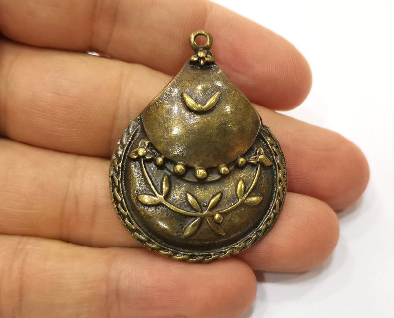 2 Antique Bronze Charm Antique Bronze Plated Charm (46x35mm) G19307