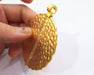 Hammered Medallion Pendant Gold Plated Pendant (74x60mm)  G19315