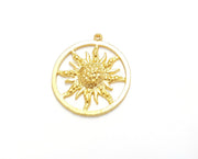2 Sun Charms Gold Plated Charms  (34x31mm)  G19717