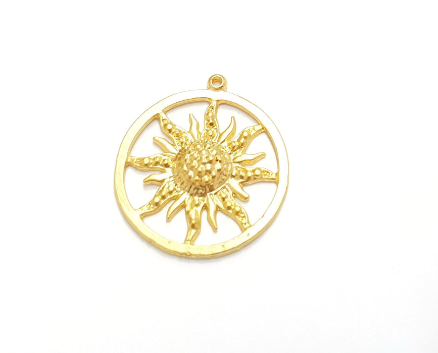 2 Sun Charms Gold Plated Charms  (34x31mm)  G19717