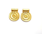 2 Gold Charms Gold Plated Charms (27x22mm)  G19722