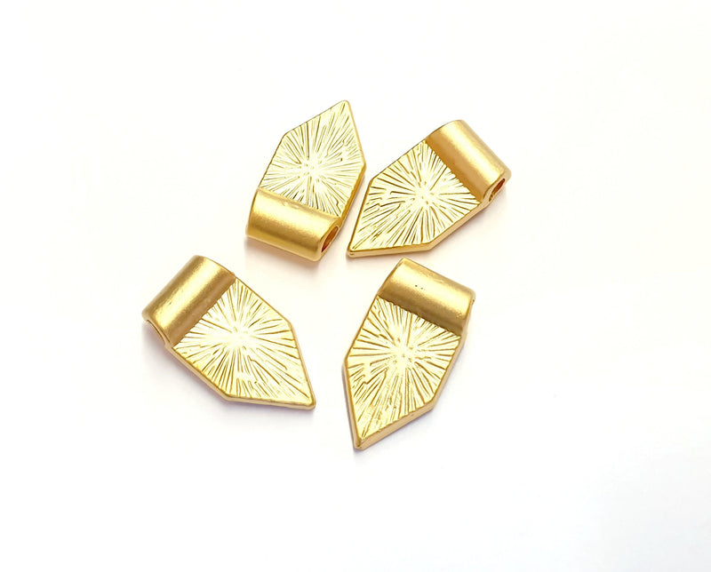 4 Gold Charms Gold Plated Charms (20x10mm) G19726