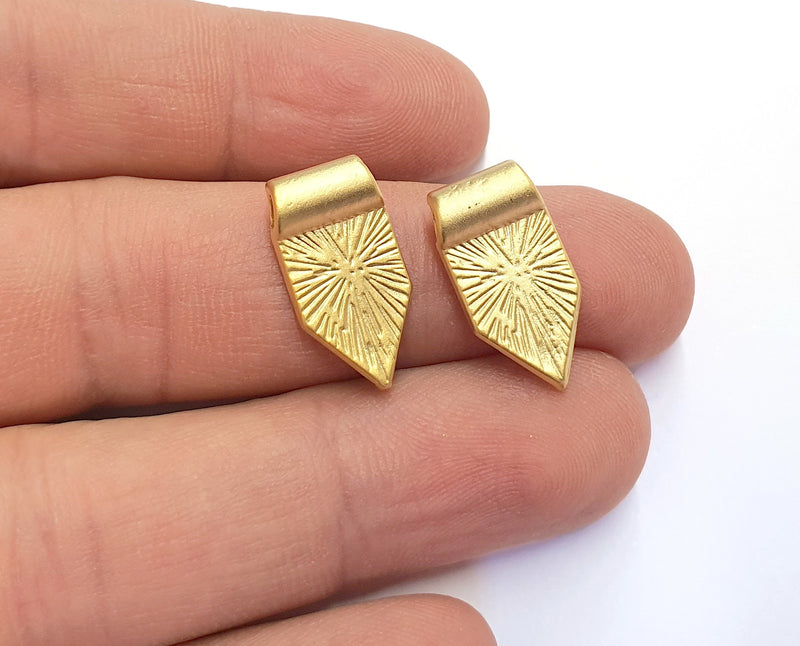 4 Gold Charms Gold Plated Charms (20x10mm) G19726