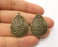 2 Antique Bronze Charms Antique Bronze Plated Charms (35x25mm)  G19317