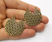 2 Antique Bronze Charm Connector Antique Bronze Plated Charm (35x33mm) G19319