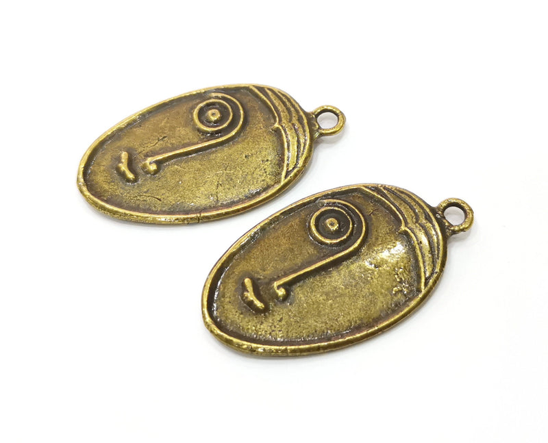 2 Antique Bronze Charm Antique Bronze Plated Charm (38x22mm) G19320