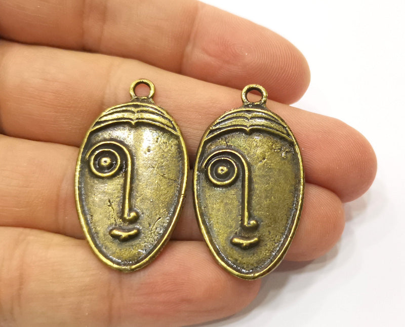 2 Antique Bronze Charm Antique Bronze Plated Charm (38x22mm) G19320