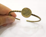Bracelet Blank Cuff Bezel Bangle Blank Glass Cabochon Base Bezel Hammered Bracelet Adjustable Antique Bronze Bracelet (18mm ) G19321