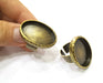 Ring Blank Setting Hammered Ring Base Bezel inlay Ring Backs Glass Cabochon Mounting Adjustable Antique Bronze Plated Ring (30x22mm ) G19324