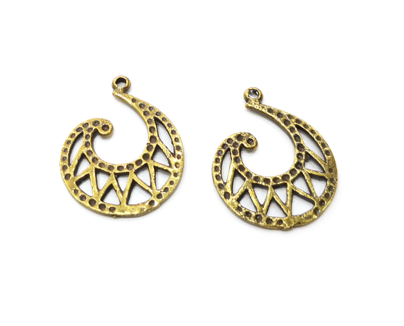 4 Antique Bronze Charms Antique Bronze Plated Charms (28x22mm)  G19328