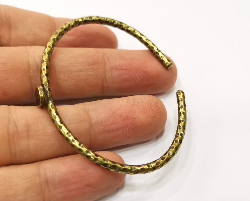 Bracelet Blank Cuff Bezel Bangle Blank Glass Cabochon Base Bezel Hammered Bracelet Adjustable Antique Bronze Bracelet (8mm ) G19329
