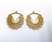 2 Filigree  Charms Gold Plated Charms  (39x37mm)  G19732