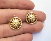 4 Sun Charms Gold Plated Charms (19x16mm)  G19733