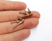 6 Bird Charms Antique Copper Plated Charms (16x25mm) G19734